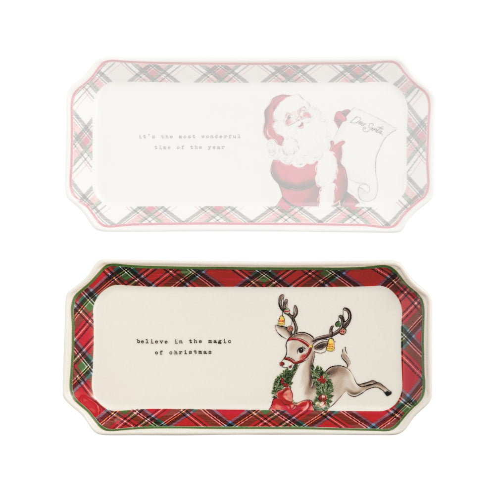 Mud Pie Christmas Tartan Everything Trays