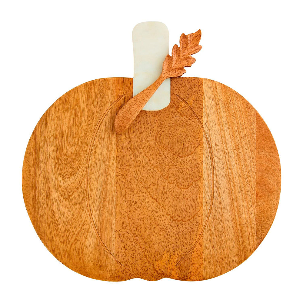 Mud Pie Wood & Marble Pumpkin Board Set