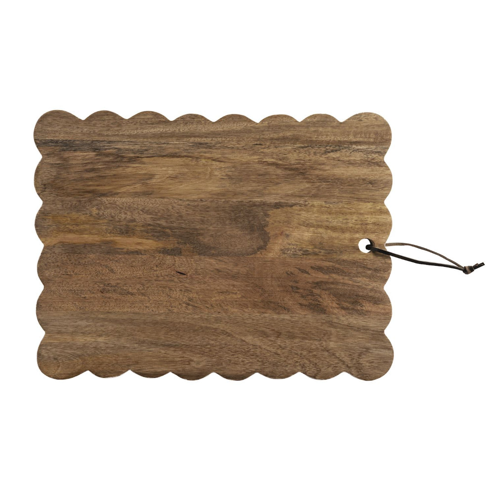 Mud Pie Large Scalloped Wood Board
