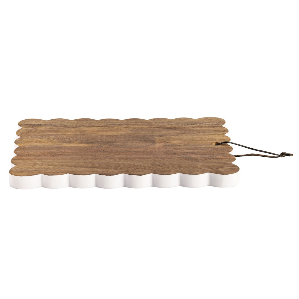Mud Pie Large Scalloped Wood Board