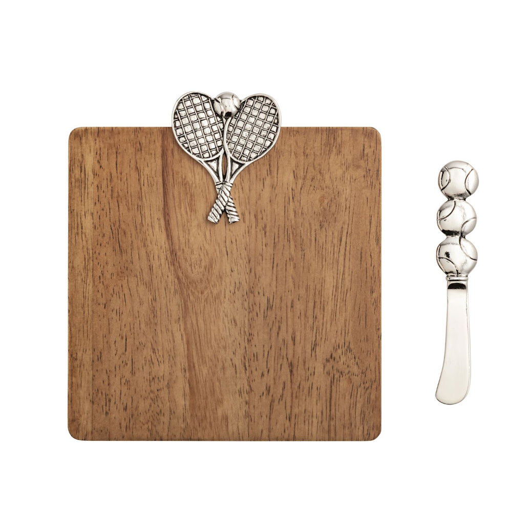 Mud Pie Tennis Wood Serving Board Set