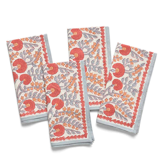 Pomegranate Cactus Flower Ivory Napkin