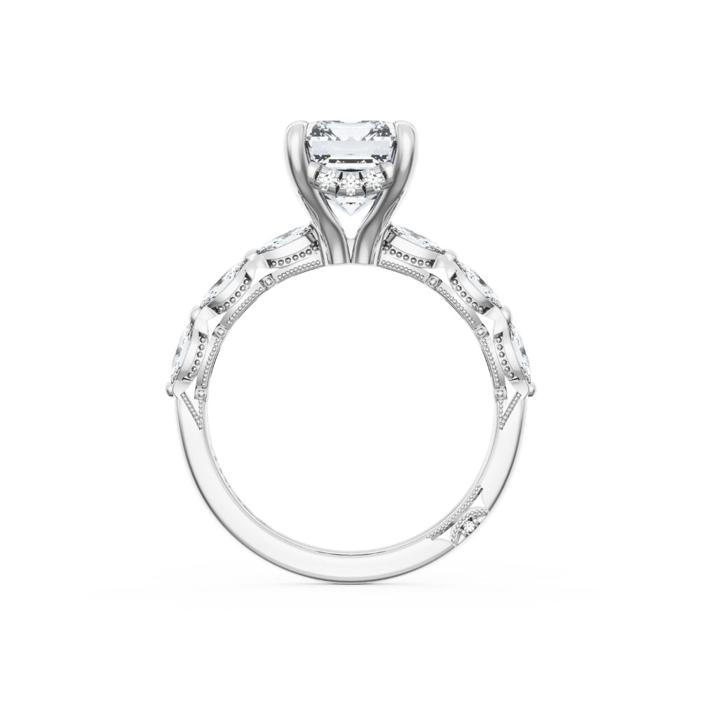 Tacori 18k Gold Sculpted Crescent Emerald Solitaire Engagement Ring