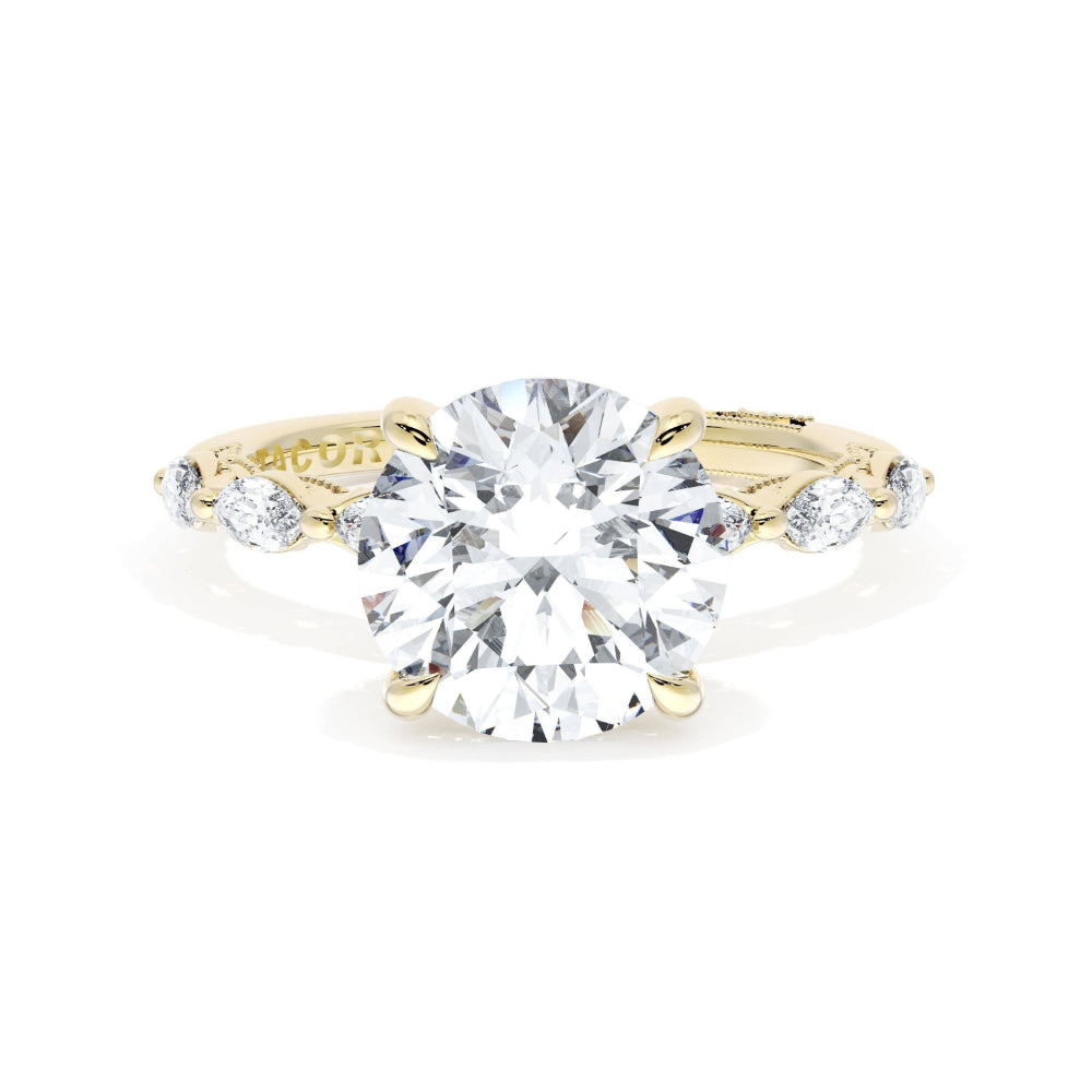 Tacori 18k Gold Sculpted Crescent Round Solitaire Engagement Ring
