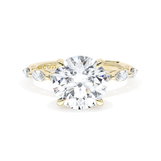 Tacori 18k Gold Sculpted Crescent Round Solitaire Engagement Ring
