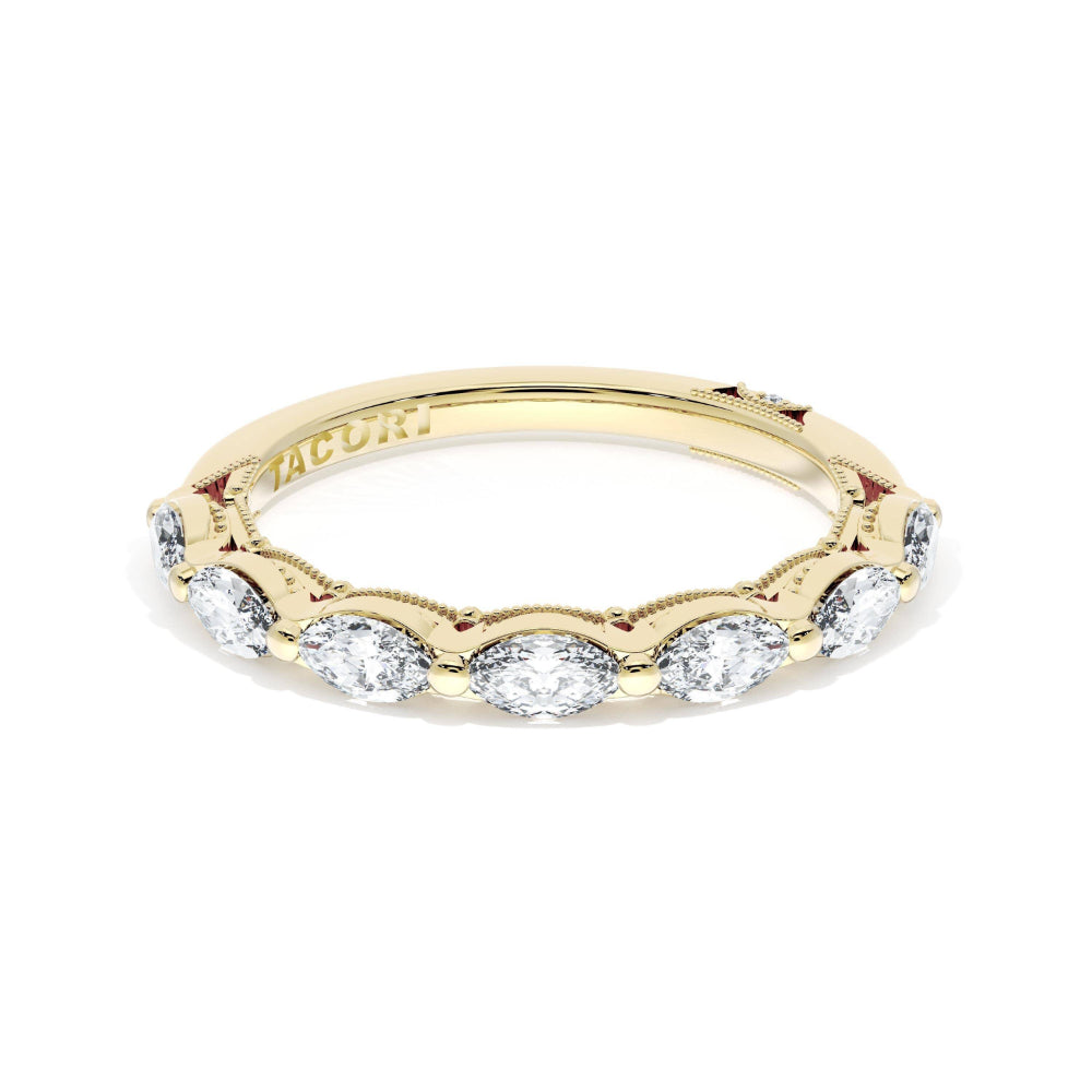 Tacori 18k Gold Sculpted Crescent Marquise Diamond Band