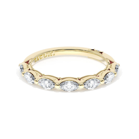 Tacori 18k Gold Sculpted Crescent Marquise Diamond Band