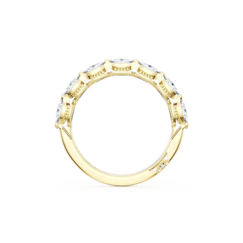 Tacori 18k Gold Sculpted Crescent Marquise Diamond Band