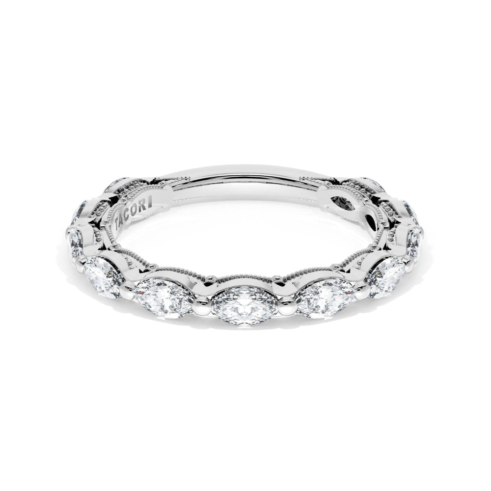 Tacori 18k Gold Sculpted Crescent Marquise Diamond Band