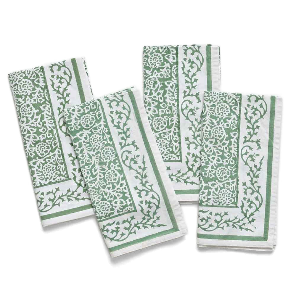 Pomegranate Tapestry Green Napkin