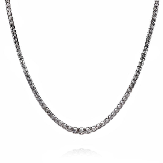 Estate 14k White Gold 15" Graduated Diamond Riviera Necklace