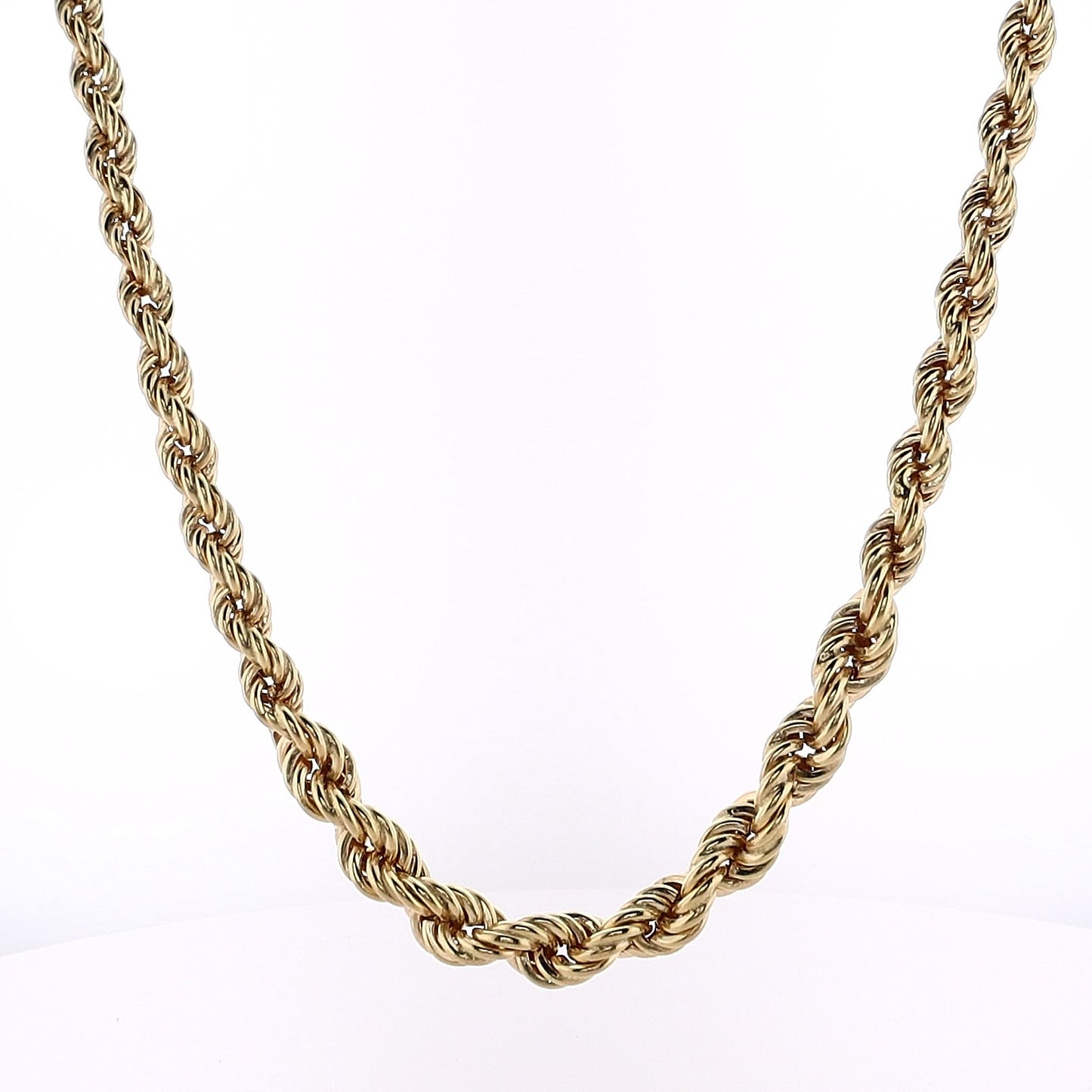 Estate 18 Karat Yellow Gold 17" Tapered Rope Chain Necklace