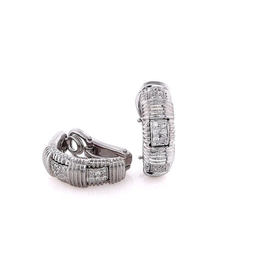 Estate Roberto Coin Appassionata Collection Ruby and Diamond Clip-On and Omega Backed Earrings