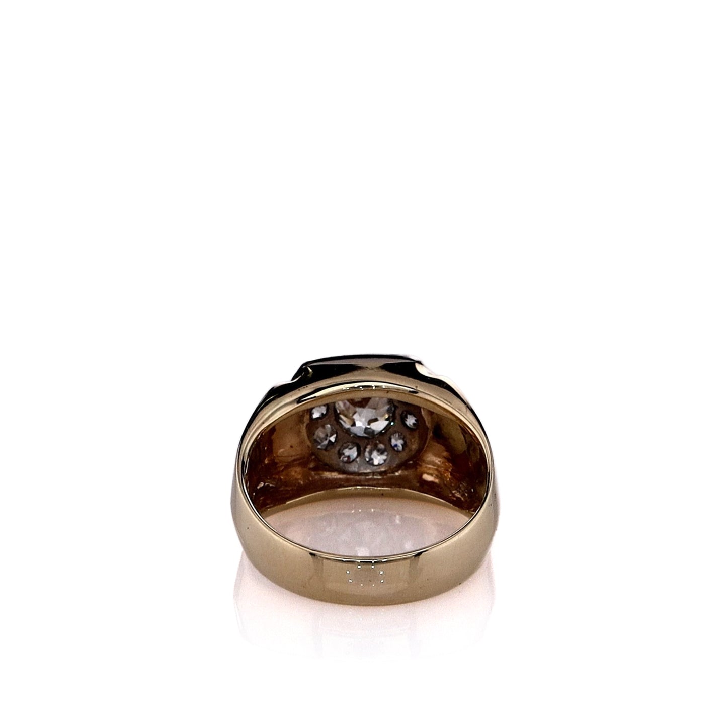 Estate 14k Two-Tone Old European Diamond Cluster Halo Ring