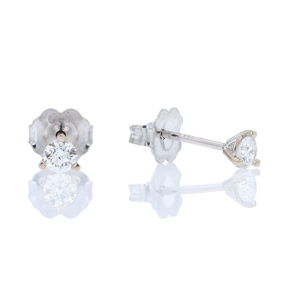 Estate 14k White Gold 0.25ct Diamond Stud Earrings