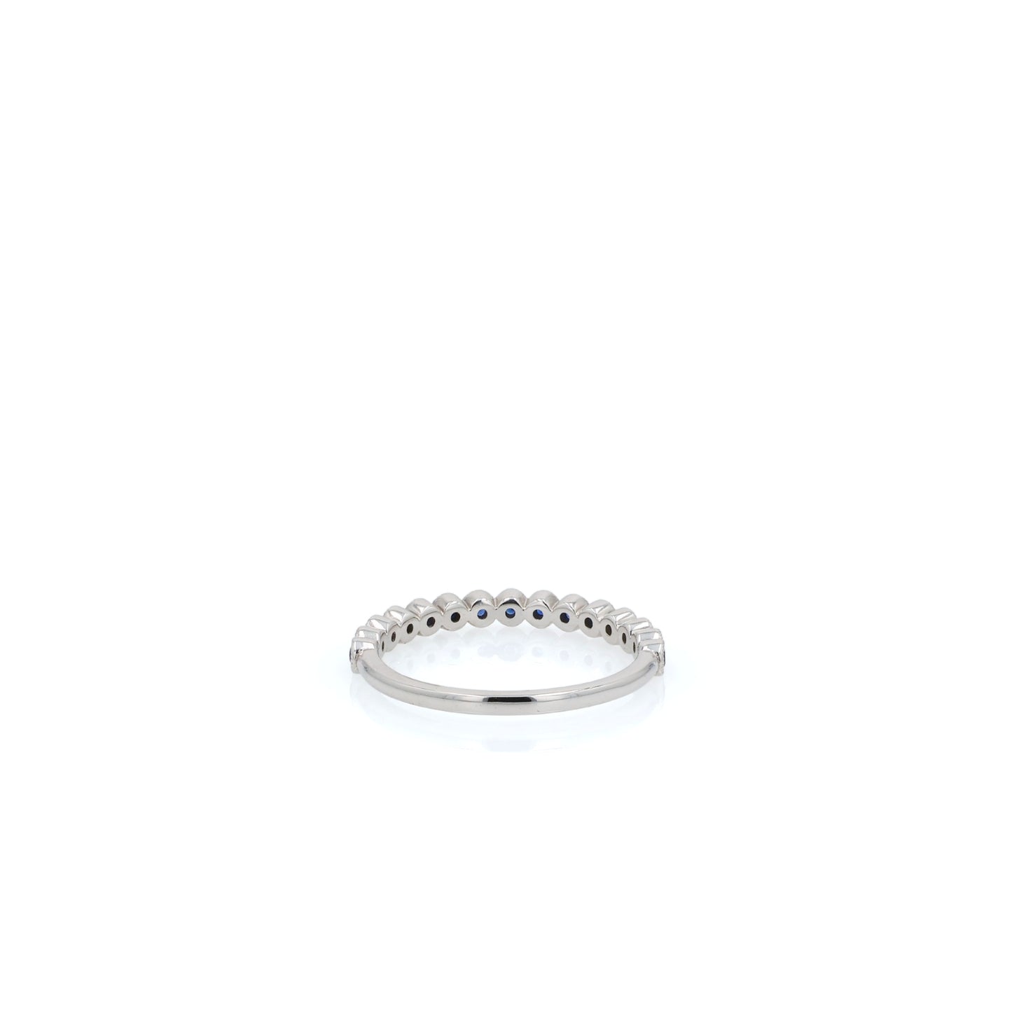 14k White Gold 0.45ct Halfway Bezel Set Sapphire Band