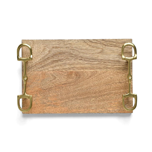 Pomegranate Wooden Cheese Tray with Snaffle Handles