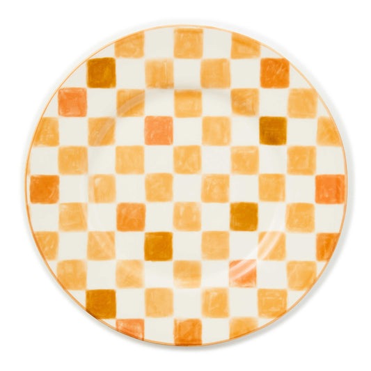 Mackenzie-Childs Honey Check Dinner Plate