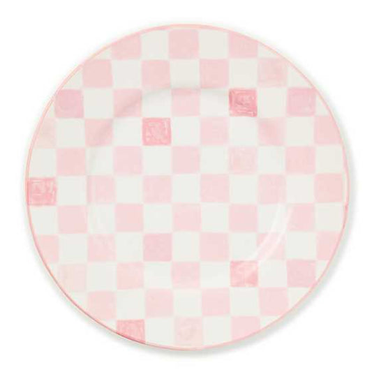 Mackenzie-Childs Pink Check Dinner Plate