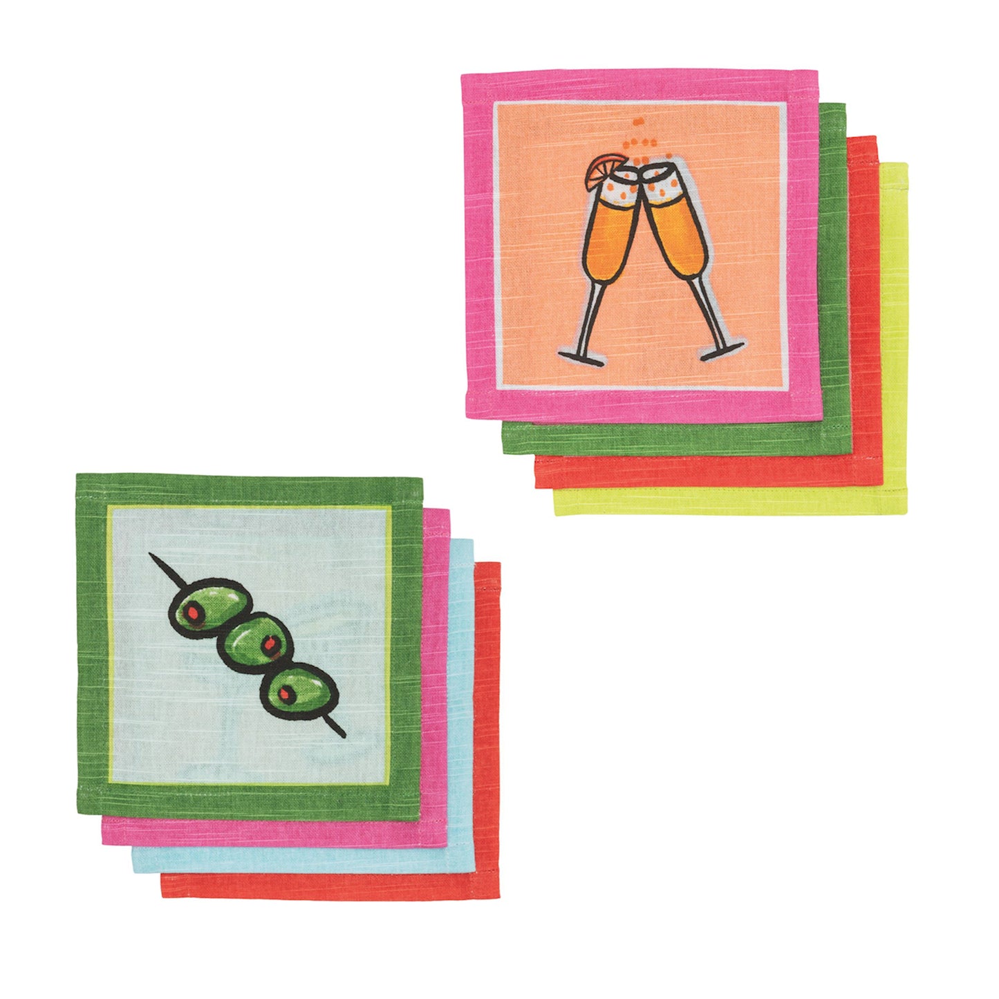 Mud Pie Bar Cocktail Cotton Napkin Sets