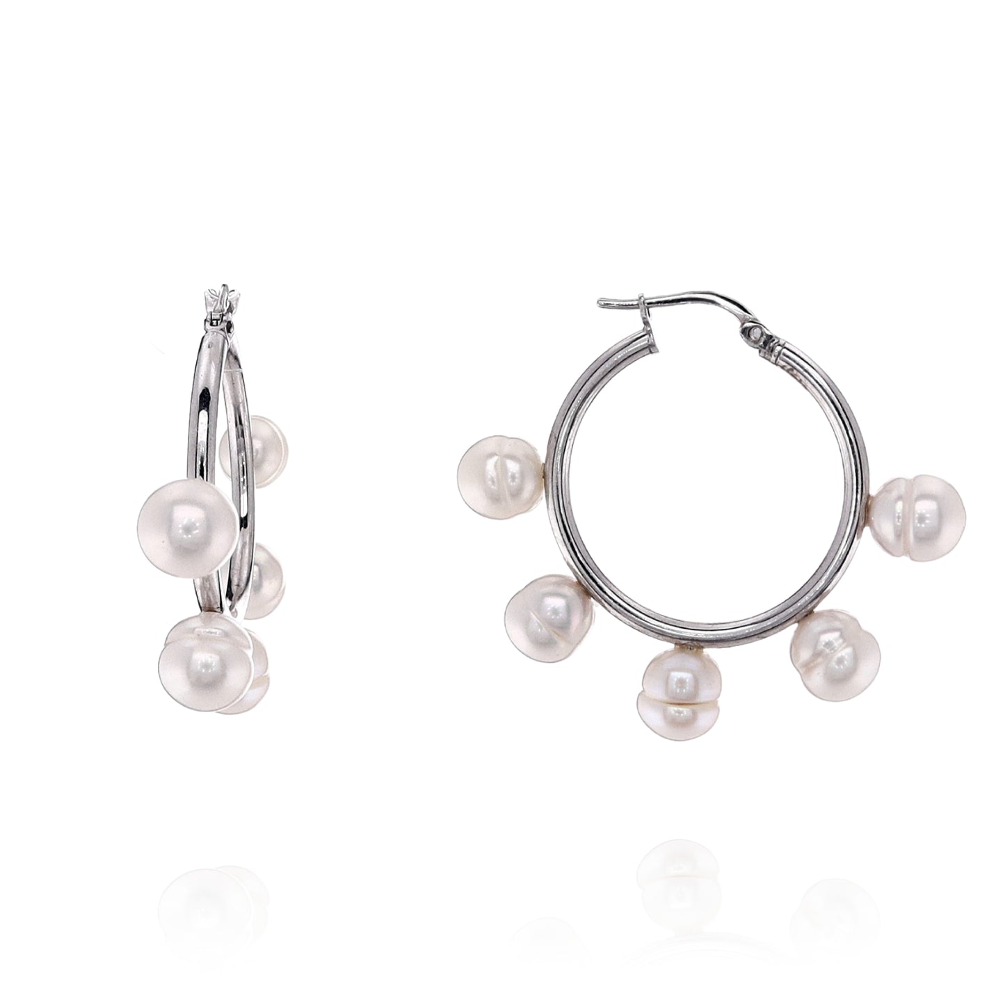 Honora Sterling Silver Freshwater Pearl Hoop Earrings