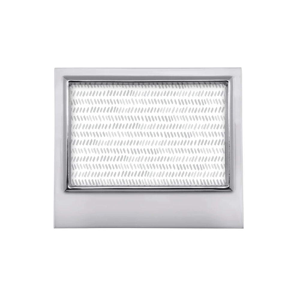 A 4x6 Rectangular metallic frame on a white background.