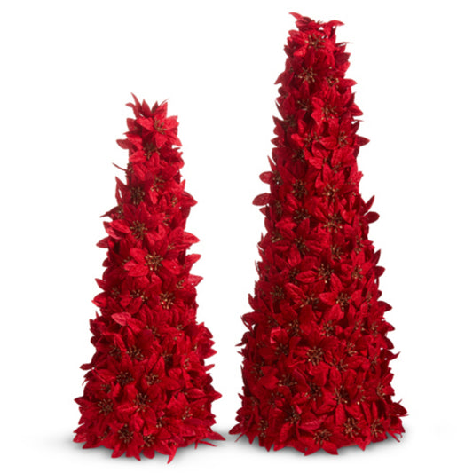 Raz Imports Red Poinsettia Cone Tree
