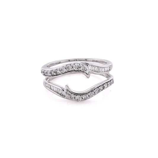 Estate 14 Karat White Gold Diamond Ring Insert