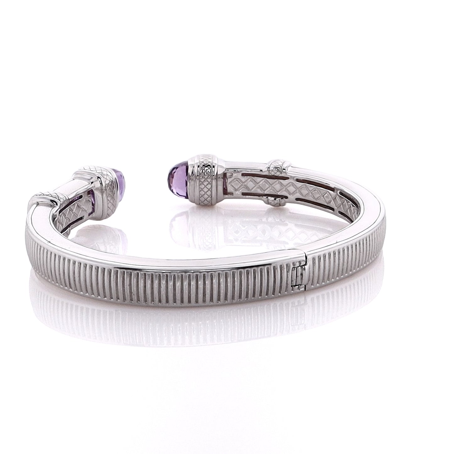 Judith Ripka Sterling Silver Cassandre Cuff with Amethyst Ends