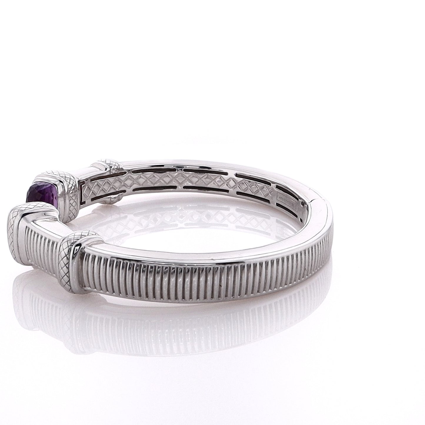 Judith Ripka Sterling Silver Cassandre Cuff with Amethyst Ends