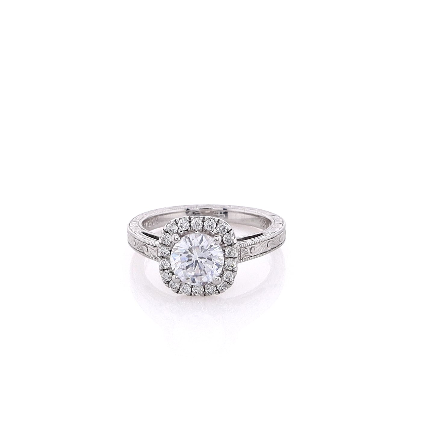 Estate Martin Flyer Cubic Zirconium and Diamond Engagement Ring