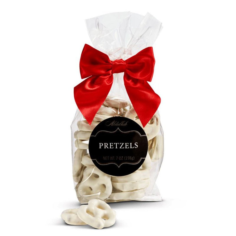 Abdallah Candies 7oz Bag White Chocolate Pretzels with Bow