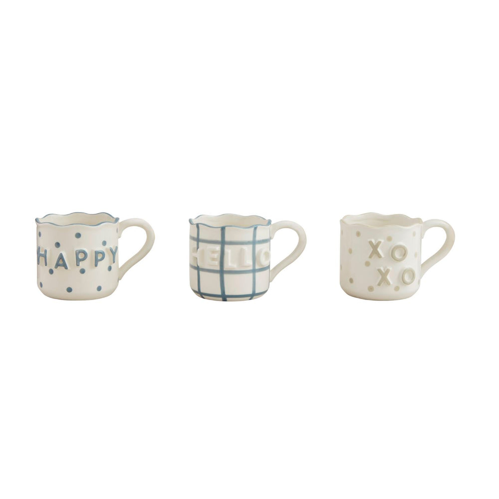 Mud Pie Wavy Happy Mugs - Thumbnail 2