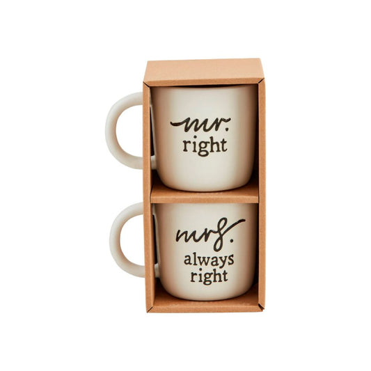 Mud Pie Mr. Right & Mrs. Always Right Mug Set