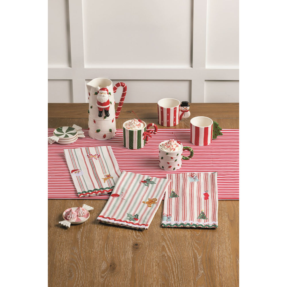 Mud Pie Whimsical Christmas Handle Mugs