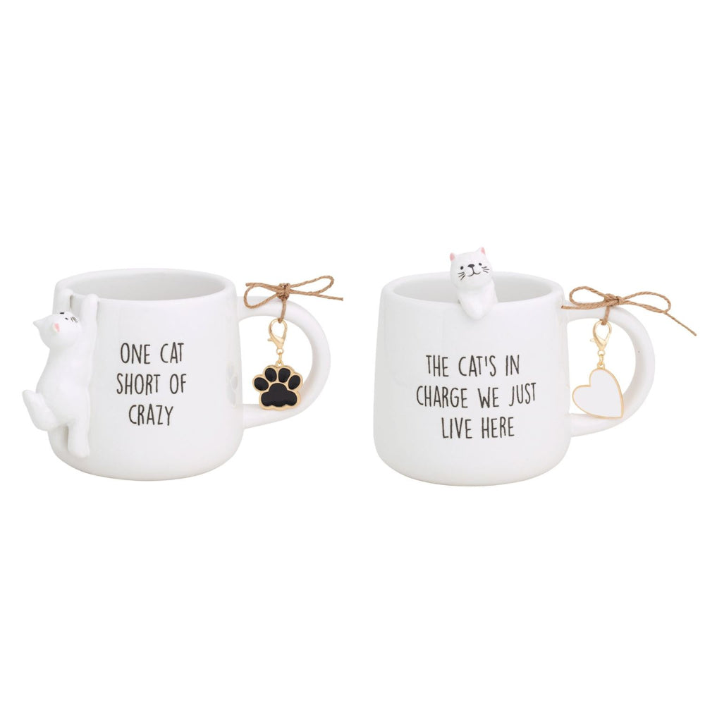 Mud Pie Cat Figure Mugs