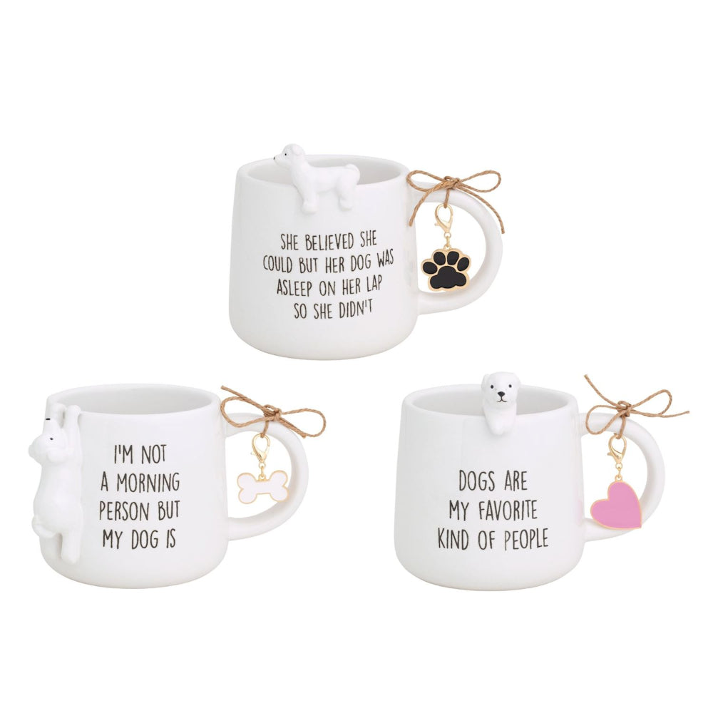 Mud Pie Dog Figure Mugs