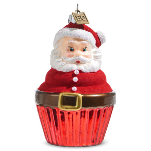 4" Santa Cupcake Ornament