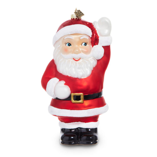 8" Waving Santa Blow Mold Ornament