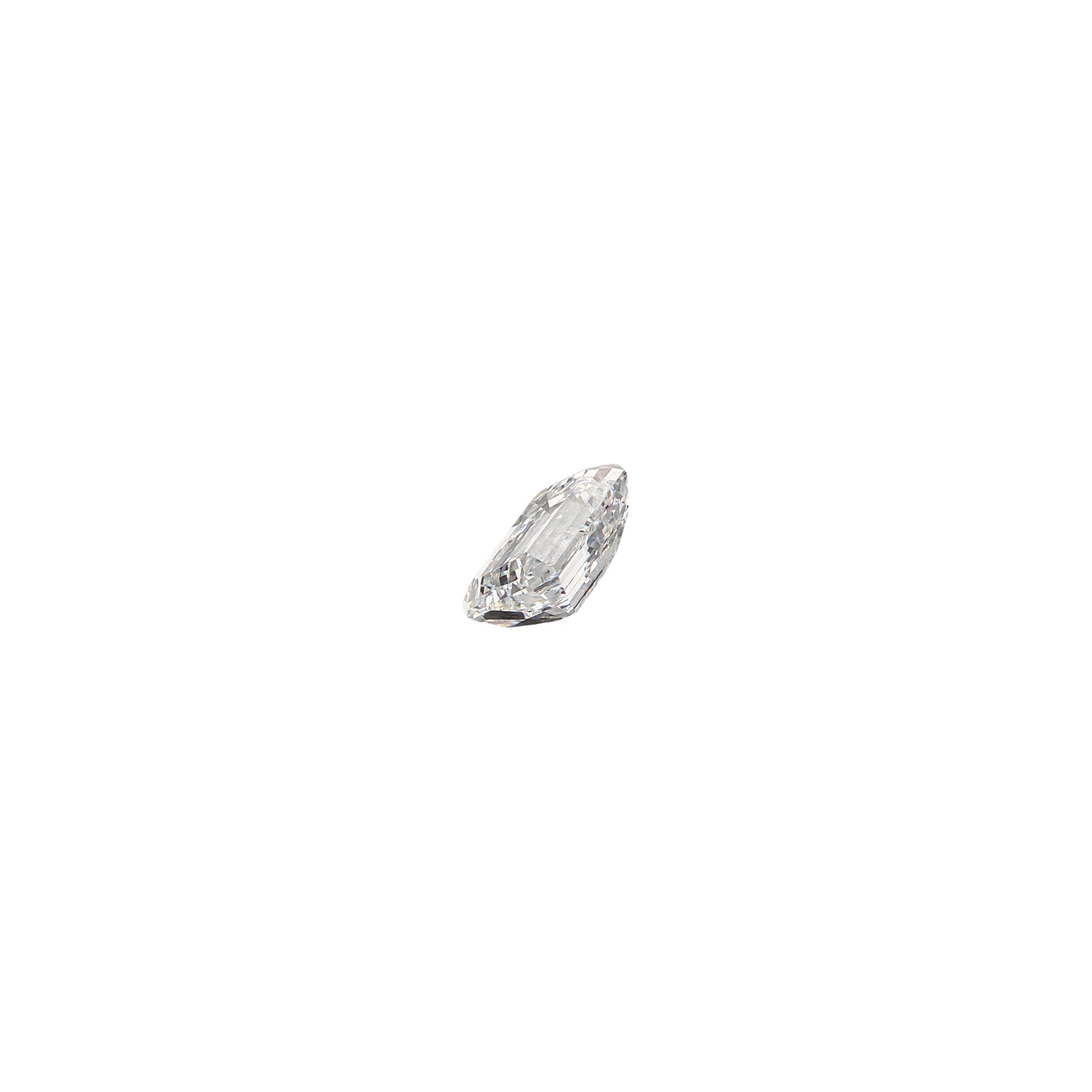 Emerald cut 1.02 carat GIA certified diamond graded FSI1 on a white background