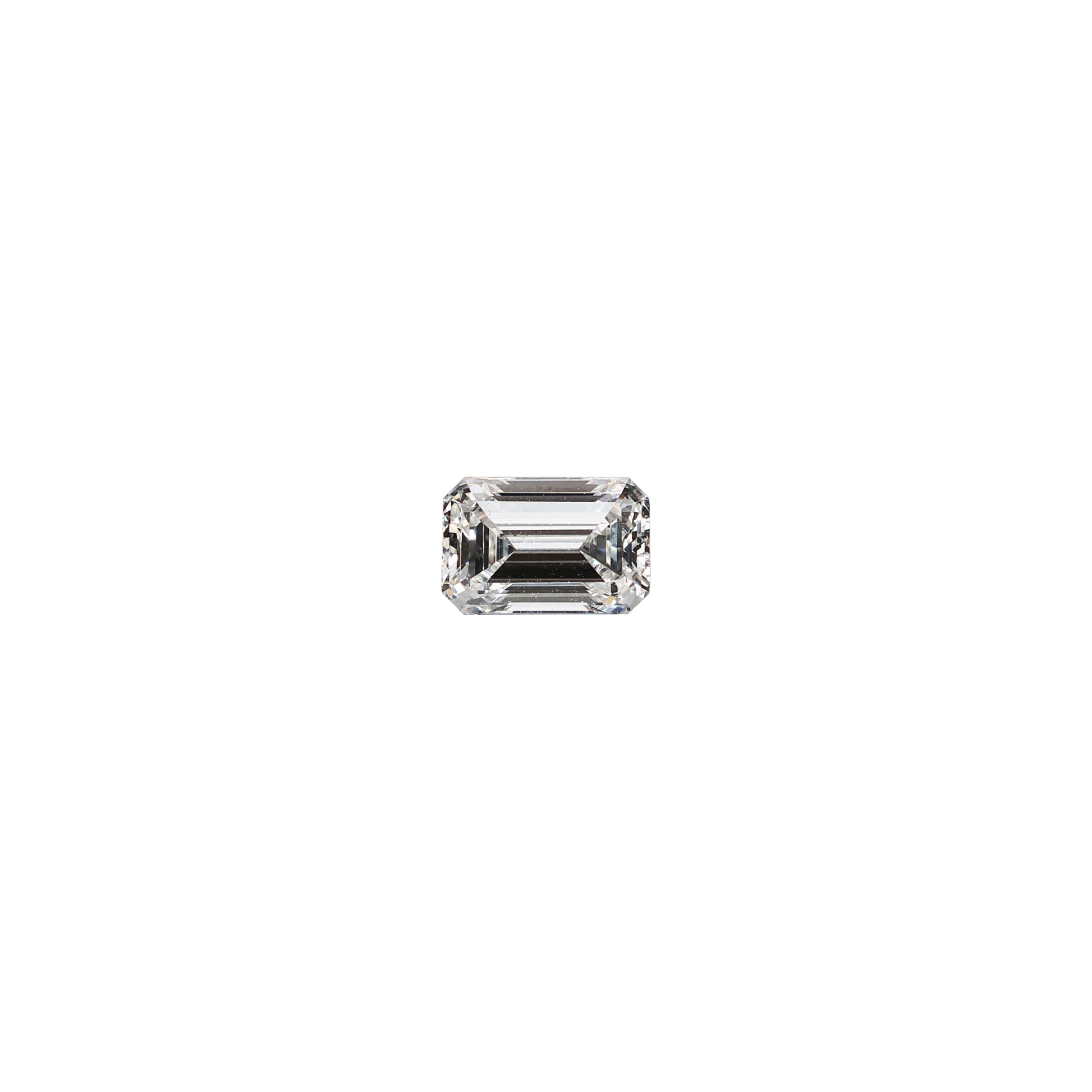 Emerald cut 1.02 carat GIA certified diamond graded FSI1 on a white background