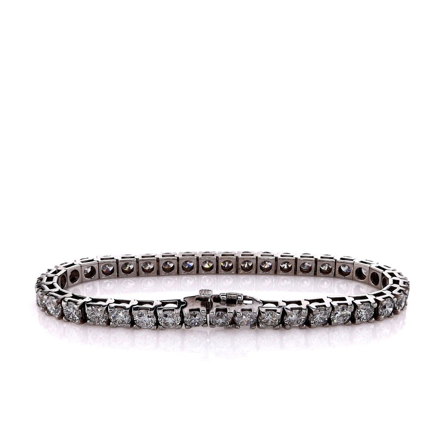 Estate 14k White Gold 12.14ct Diamond Tennis Bracelet