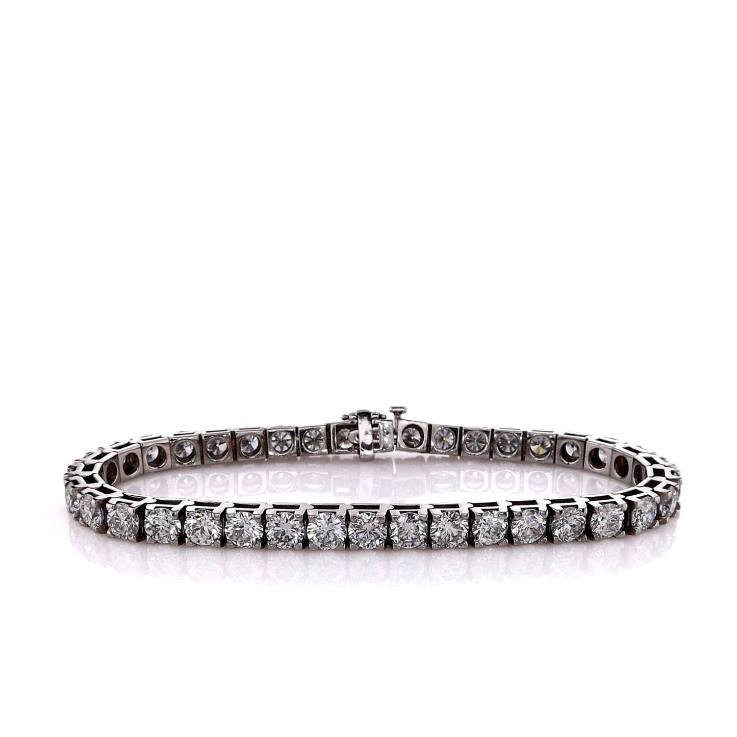 Estate 14k White Gold 12.14ct Diamond Tennis Bracelet