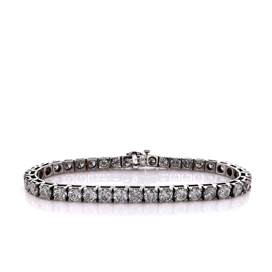 Estate 14k White Gold 12.14ct Diamond Tennis Bracelet