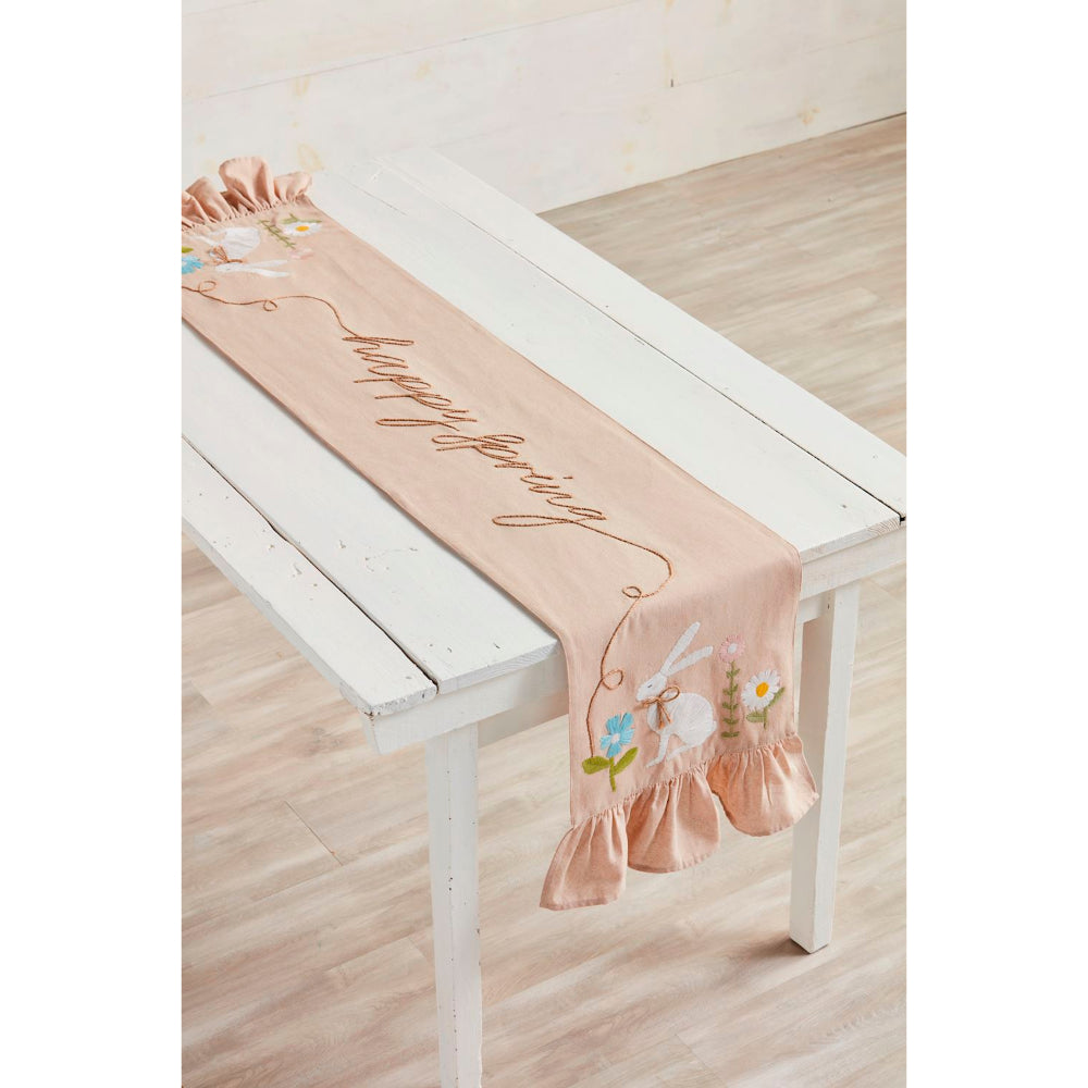 Mud Pie Happy Spring Bunny Table Runner
