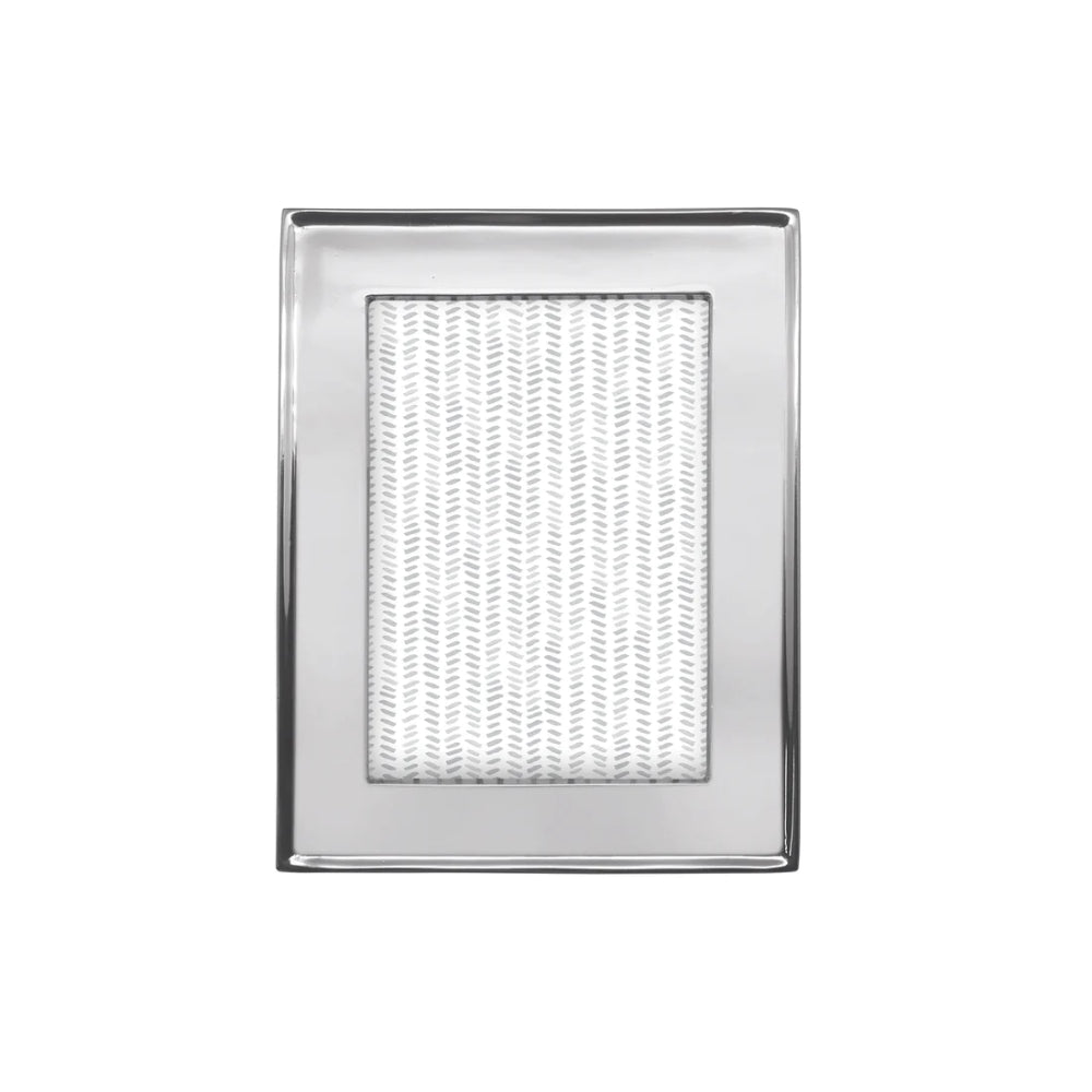 5x7 metallic silver frame on a white background.