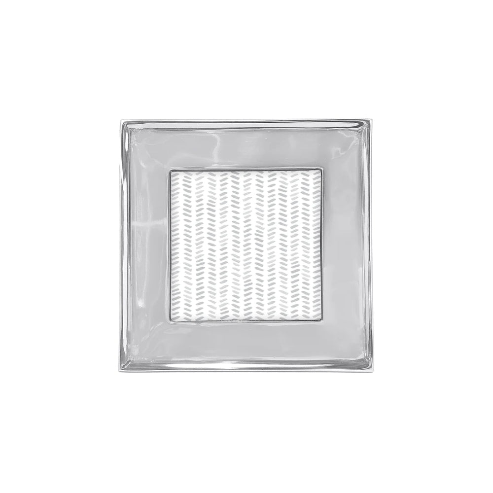 4x4 metallic silver frame on a white background.