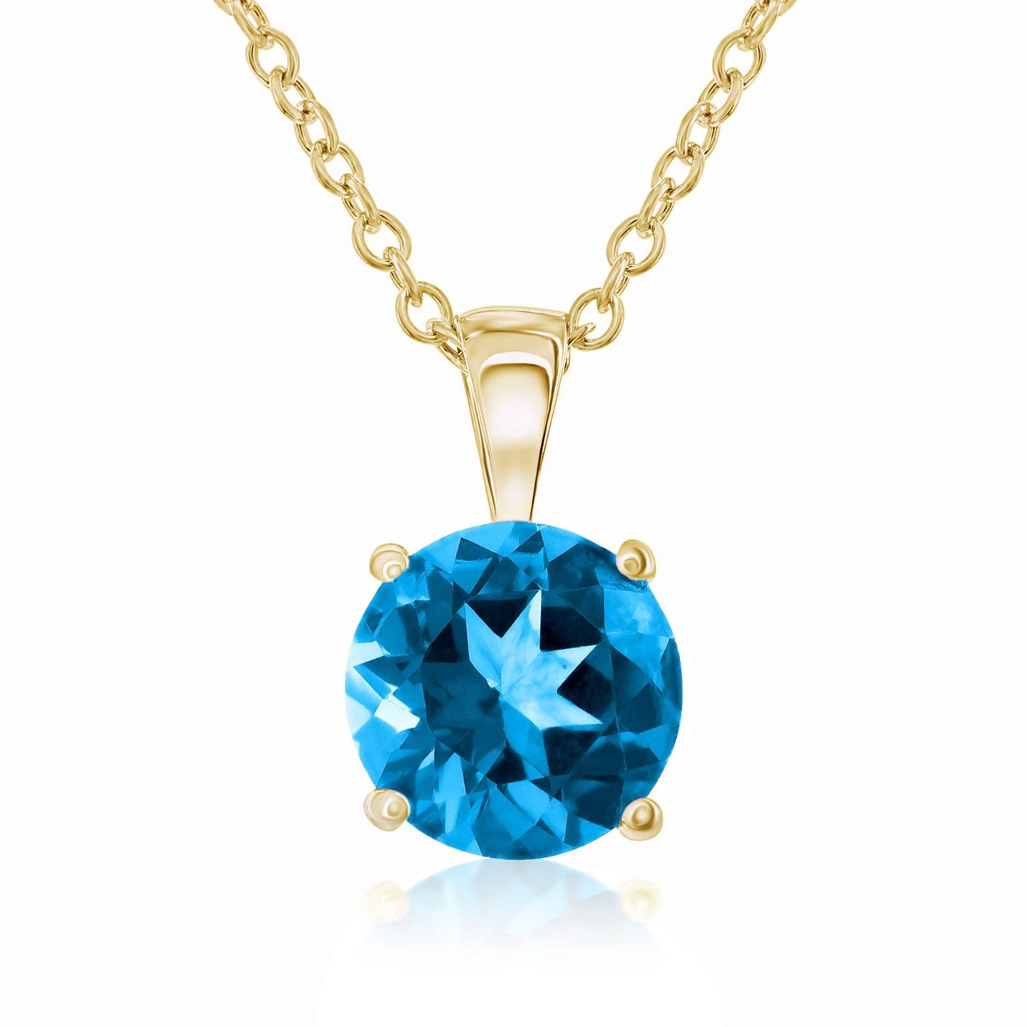 Smyth Jewelers 14k Gold Swiss Blue Topaz Pendant Necklace