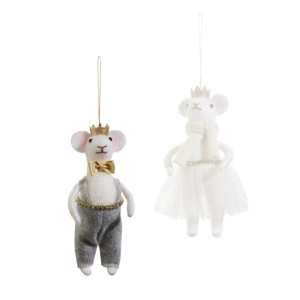 Raz Imports 6.75" Crowned Mouse Ornaments