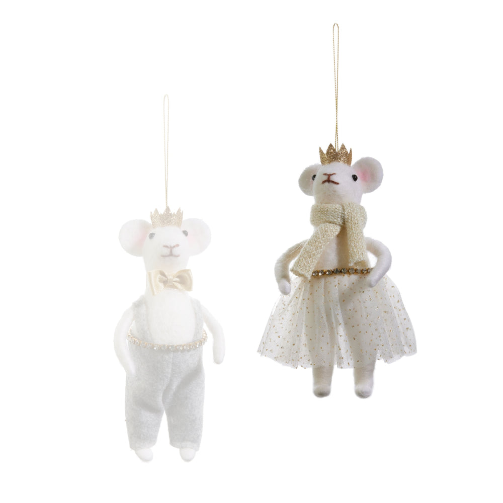 Raz Imports 6.75" Crowned Mouse Ornaments
